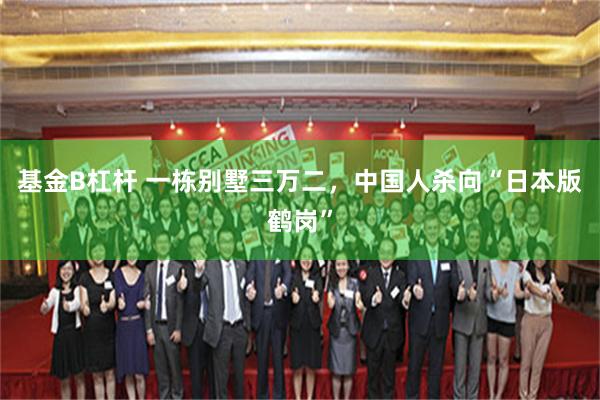 基金B杠杆 一栋别墅三万二，中国人杀向“日本版鹤岗”
