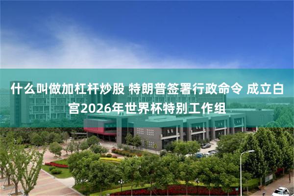 什么叫做加杠杆炒股 特朗普签署行政命令 成立白宫2026年世界杯特别工作组