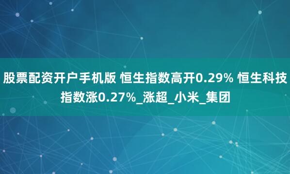 股票配资开户手机版 恒生指数高开0.29% 恒生科技指数涨0.27%_涨超_小米_集团