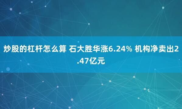 炒股的杠杆怎么算 石大胜华涨6.24% 机构净卖出2.47亿元